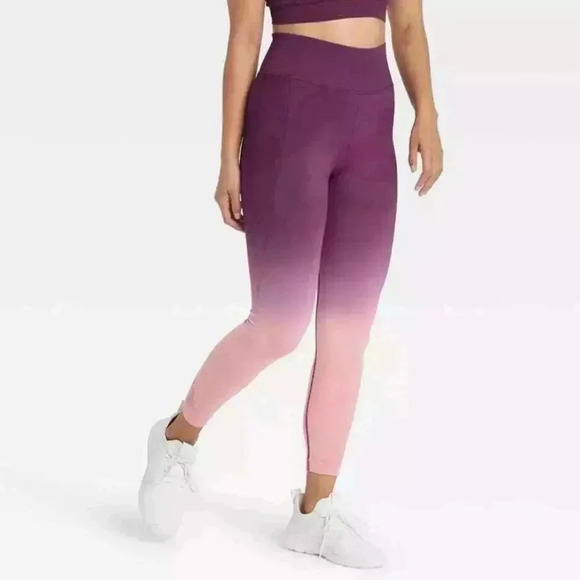 all in motion Pants - ALL IN MOTION Women's Seamless High-Waisted Leggings, Rose color.